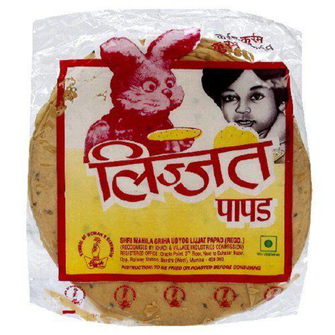 Lijjat Udad papad with Black Pepper 5"
